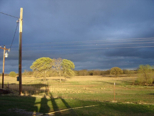 Photo taken from our second floor barn deck of storm clouds, Seminole, OK